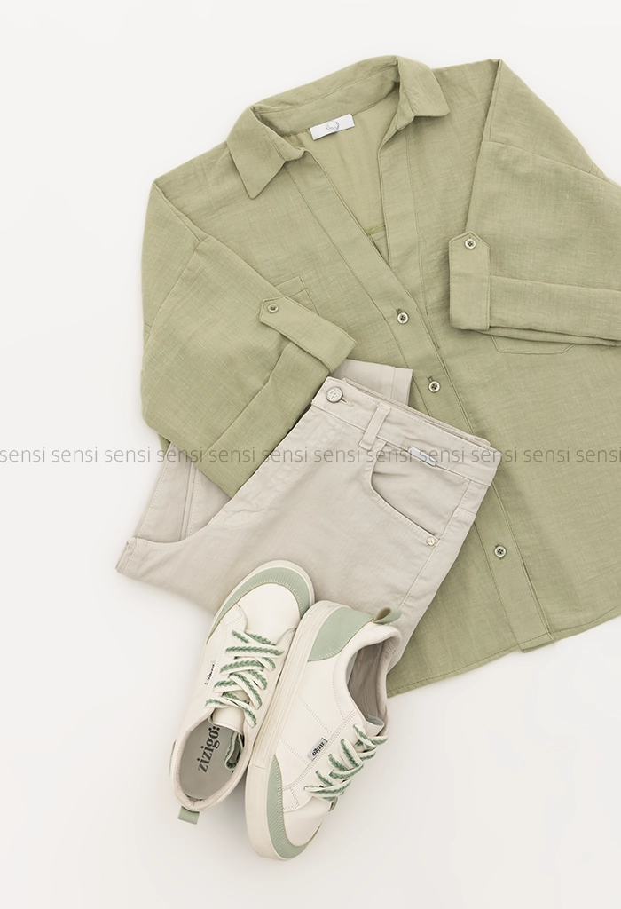 شومیز لینن زارا پاگون کد1005345